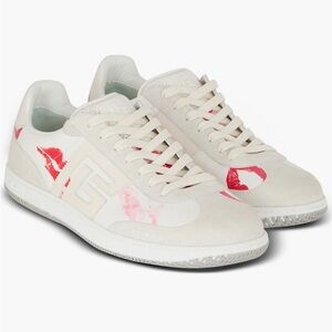 Balmain Swan Low Top Sneaker 8 US/41 EU In White/Red